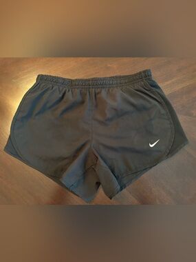 Nike Black Girls' Running Shorts with White Swoosh